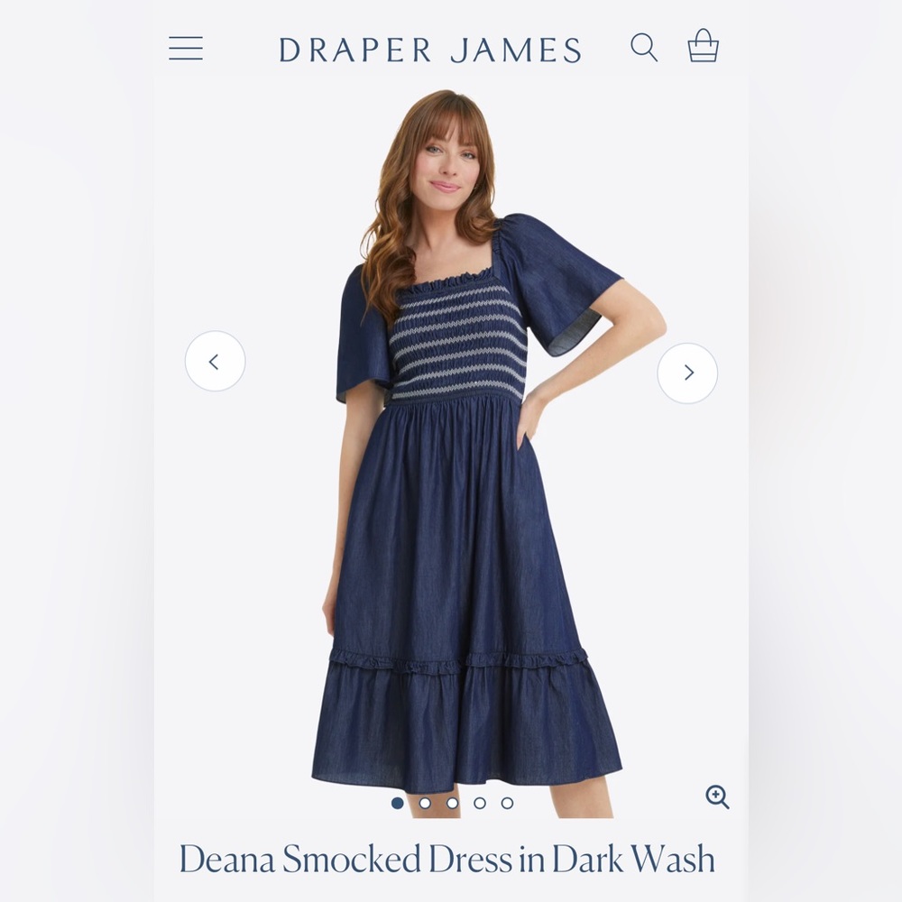 NWT Draper James Deana Smocked Midi Dress